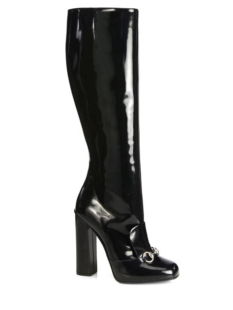 black gucci boots for women|gucci high heels boots.